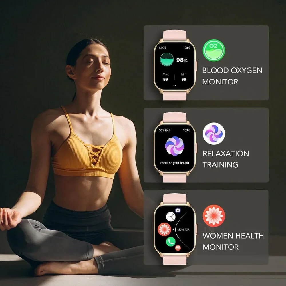 SKG V7-2 Smart Watch 1.95 in Screen Android Iphone Fitness Tracker IP68 Pink